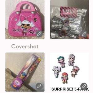 RARE!💕LOL case 11”Wx9”Hx6.75D+shimmer🦷🪥+5p LOL NIP+LOL🎀hair